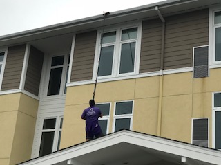 We have the proper tools to clean the high windows