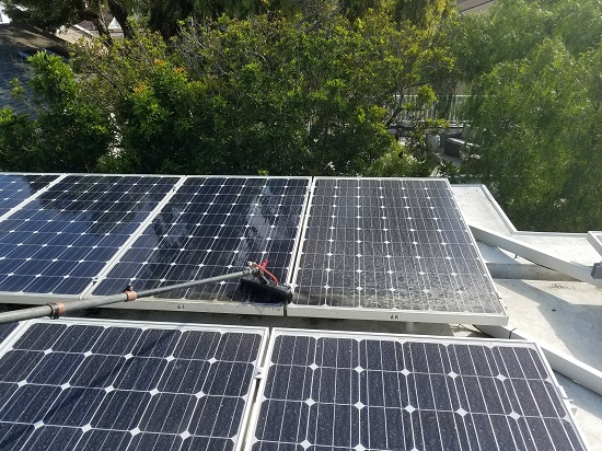 Big solar panel cleaning job